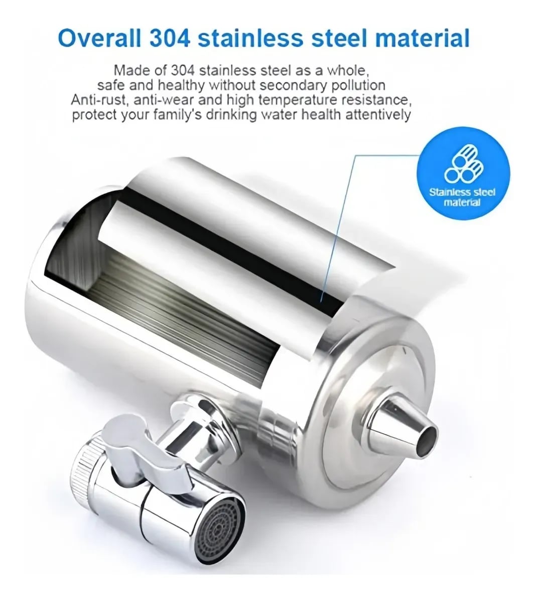 Filtro Purificador De Agua Para Llave De Cocina Cromado