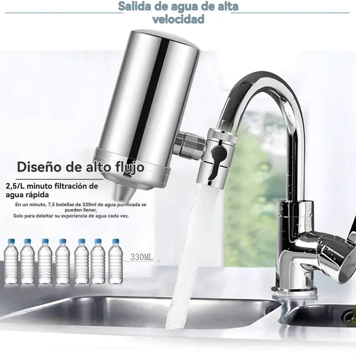 Filtro Purificador De Agua Para Llave De Cocina Cromado